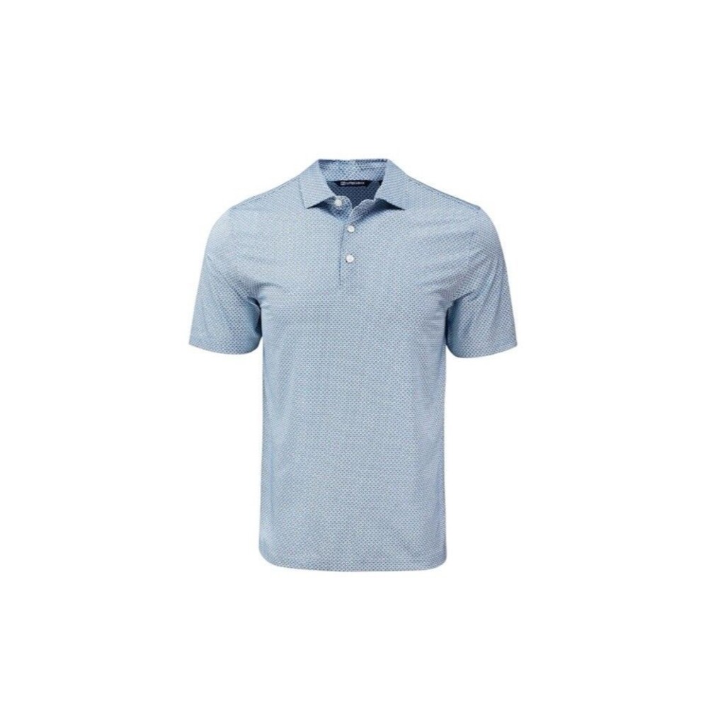 Cutter & Buck Men’s DryTec Prospect Polo Shirt, Blue & White